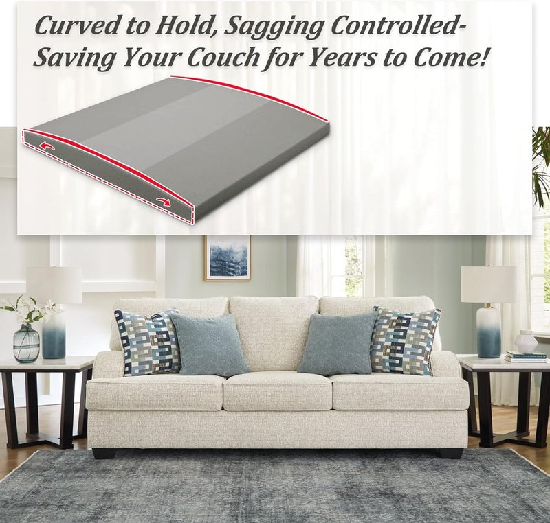 HAVARGO Couch Cushion Support High Density Foam 24X24X2.4 Inches Sofa Couch Supports for Sagging Cushions Light Grey 2Pc with Anti Slip Mesh Fabric - Image 3